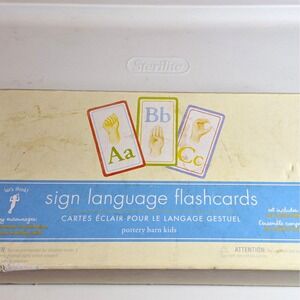 Pottery Barn Kids Sign Language Cards, 25-Card Letters Set Ages 3+ missing the A